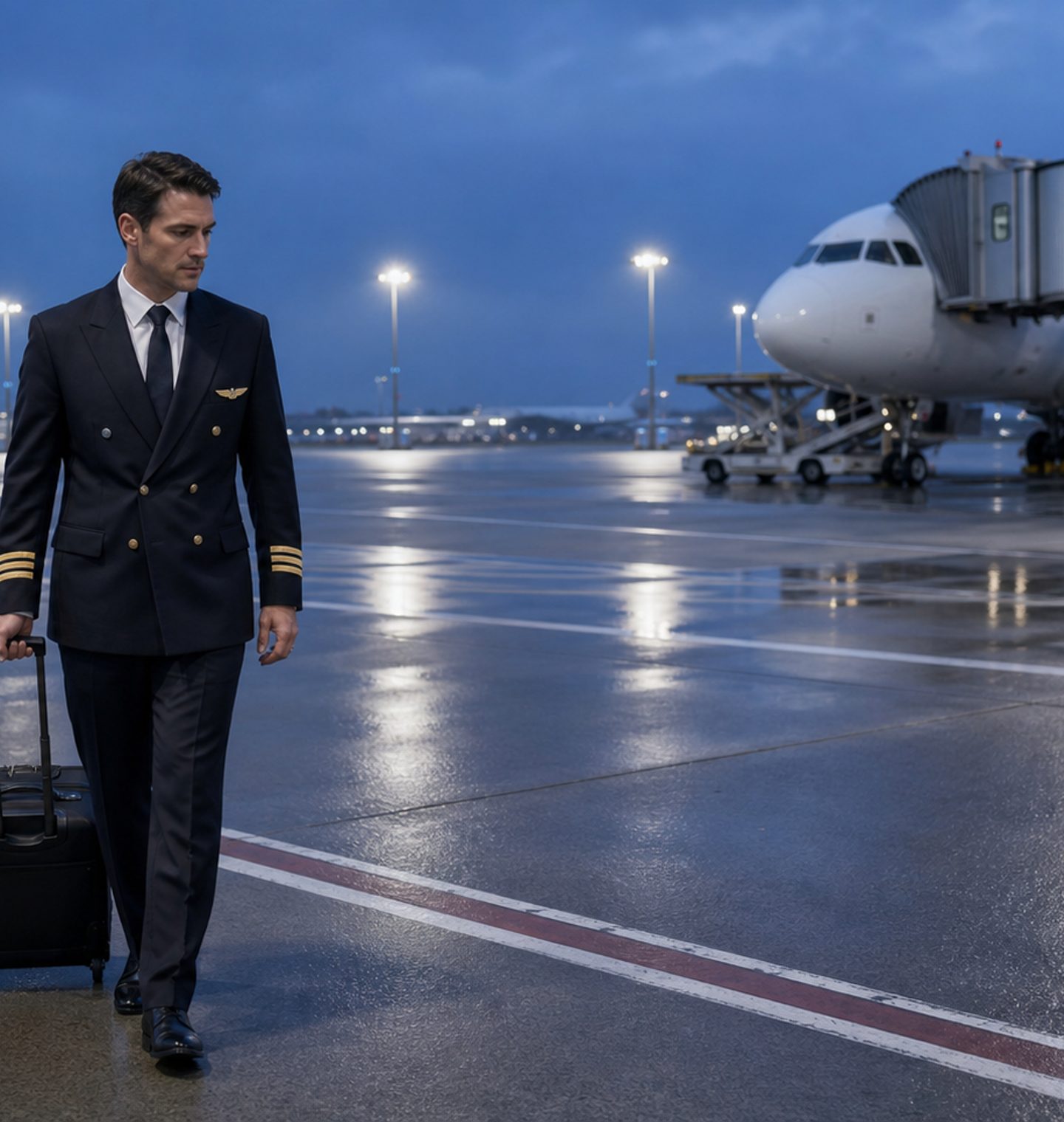 Havalimanı apronunda görevine hazırlanan pilot